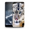 Дизайнерский пластиковый чехол для Nokia 5.1 Леопард