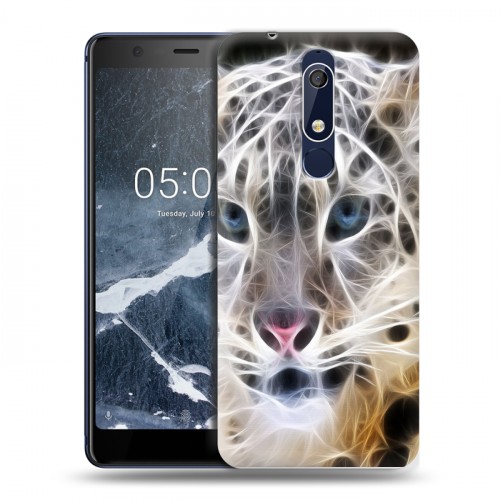 Дизайнерский пластиковый чехол для Nokia 5.1 Леопард