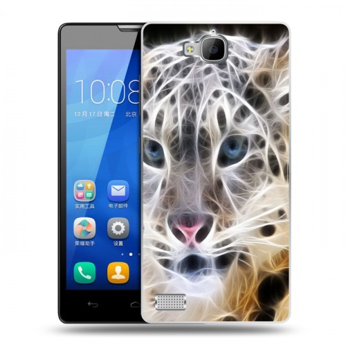 Дизайнерский пластиковый чехол для Huawei Honor 3c Леопард
