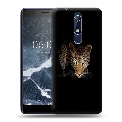 Дизайнерский пластиковый чехол для Nokia 5.1 Леопард