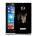 Дизайнерский пластиковый чехол для Microsoft Lumia 435 Леопард