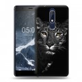 Дизайнерский пластиковый чехол для Nokia 5.1 Леопард