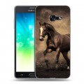 Дизайнерский силиконовый с усиленными углами чехол для Samsung Galaxy A3 (2017) Лошади