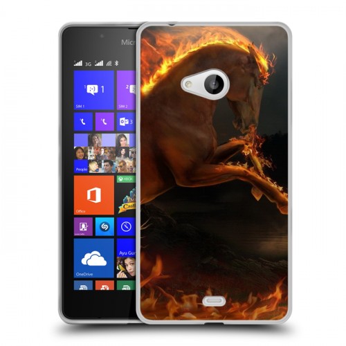 Дизайнерский пластиковый чехол для Microsoft Lumia 540 Лошади