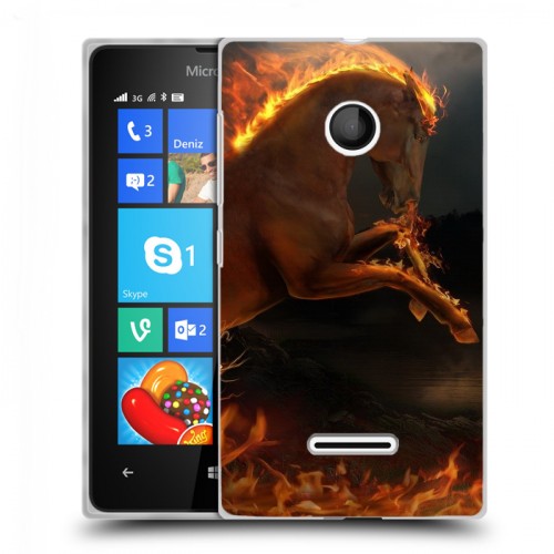 Дизайнерский пластиковый чехол для Microsoft Lumia 435 Лошади