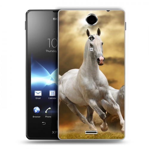 Дизайнерский пластиковый чехол для Sony Xperia TX Лошади