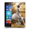 Дизайнерский пластиковый чехол для Microsoft Lumia 435 Лошади