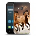 Дизайнерский силиконовый чехол для Alcatel One Touch Pixi 4 (4) Лошади