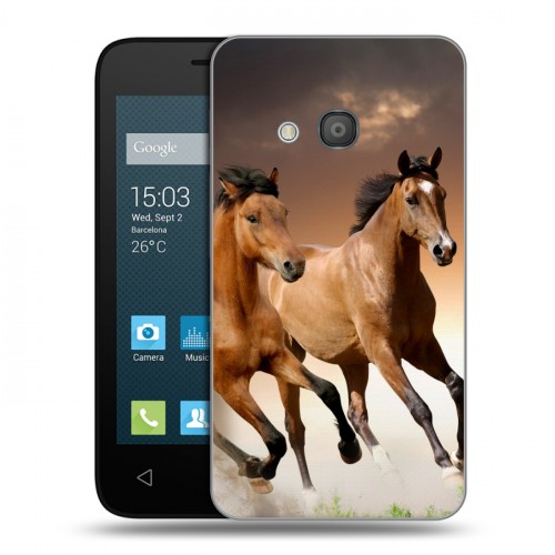 Дизайнерский пластиковый чехол для Alcatel One Touch Pixi 4 (4) Лошади