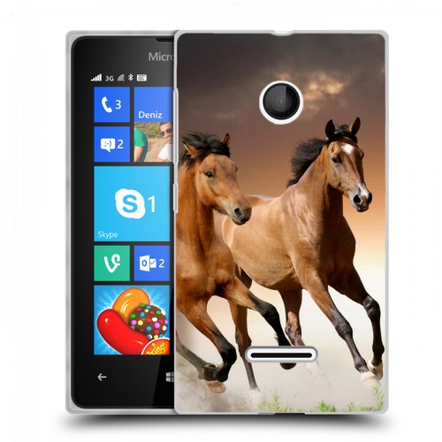 Дизайнерский пластиковый чехол для Microsoft Lumia 435 Лошади