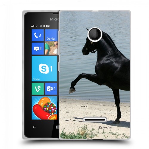 Дизайнерский пластиковый чехол для Microsoft Lumia 435 Лошади