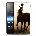 Дизайнерский пластиковый чехол для Sony Xperia TX Лошади