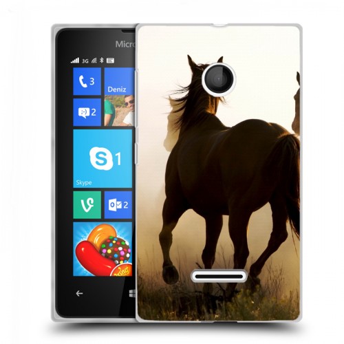 Дизайнерский пластиковый чехол для Microsoft Lumia 435 Лошади