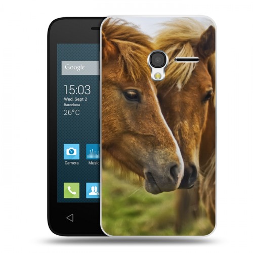 Дизайнерский пластиковый чехол для Alcatel One Touch Pixi 3 (4.0) Лошади