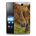 Дизайнерский пластиковый чехол для Sony Xperia TX Лошади