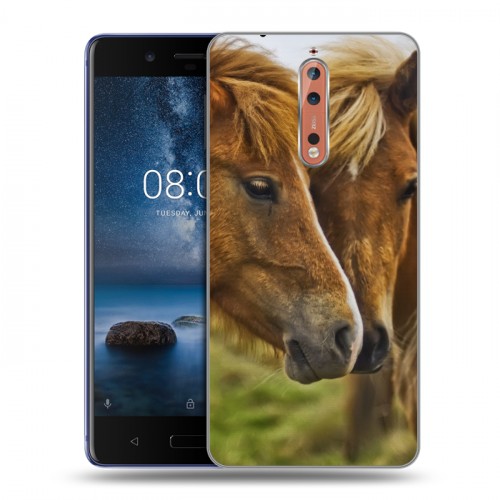 Дизайнерский пластиковый чехол для Nokia 8 Лошади