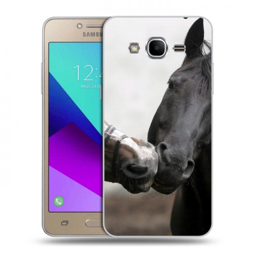 Дизайнерский силиконовый с усиленными углами чехол для Samsung Galaxy J2 Prime Лошади
