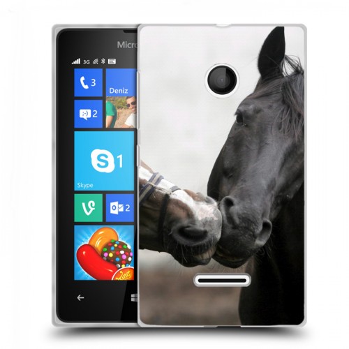 Дизайнерский пластиковый чехол для Microsoft Lumia 435 Лошади