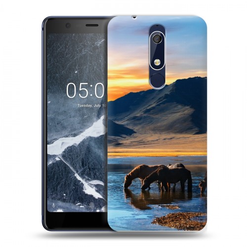 Дизайнерский пластиковый чехол для Nokia 5.1 Лошади