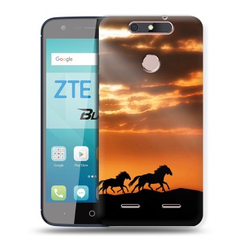 Дизайнерский силиконовый чехол для ZTE Blade V8 Lite Лошади (на заказ)