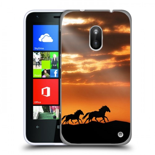 Дизайнерский пластиковый чехол для Nokia Lumia 620 Лошади