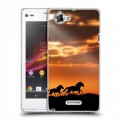 Дизайнерский пластиковый чехол для Sony Xperia L Лошади