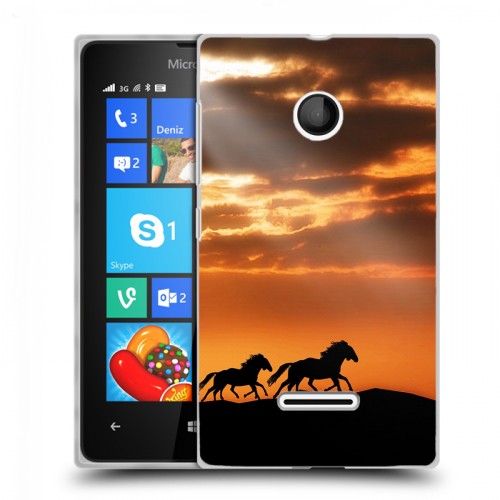 Дизайнерский пластиковый чехол для Microsoft Lumia 435 Лошади