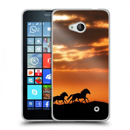 Дизайнерский пластиковый чехол для Microsoft Lumia 640 Лошади