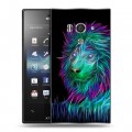 Дизайнерский пластиковый чехол для Sony Xperia acro S Львы