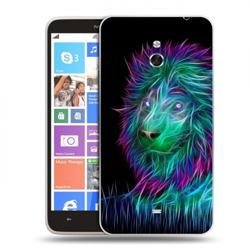 Дизайнерский пластиковый чехол для Nokia Lumia 1320 Львы