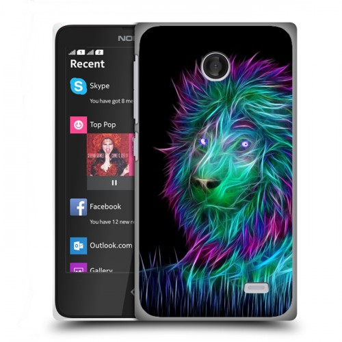 Дизайнерский пластиковый чехол для Nokia X Львы