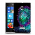 Дизайнерский пластиковый чехол для Microsoft Lumia 435 Львы