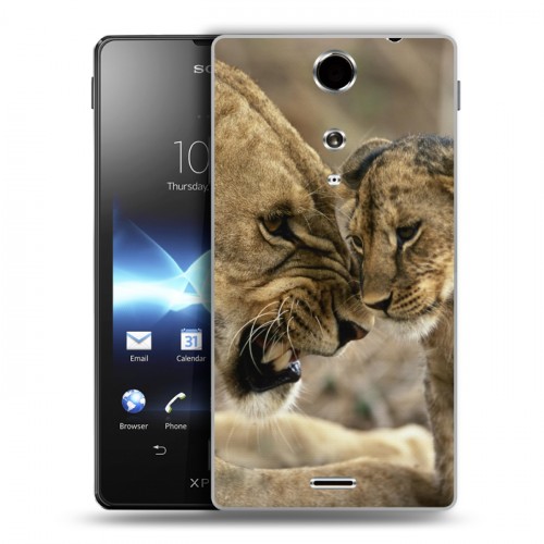 Дизайнерский пластиковый чехол для Sony Xperia TX Львы