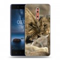 Дизайнерский пластиковый чехол для Nokia 8 Львы