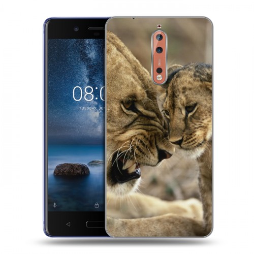 Дизайнерский пластиковый чехол для Nokia 8 Львы