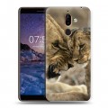 Дизайнерский пластиковый чехол для Nokia 7 Plus Львы