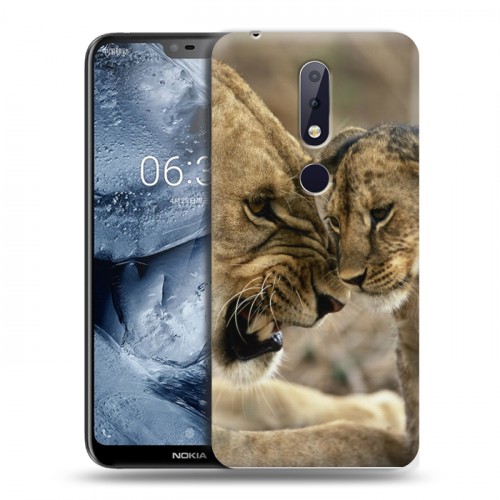 Дизайнерский силиконовый чехол для Nokia 6.1 Plus Львы