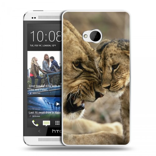 Дизайнерский пластиковый чехол для HTC One (M7) Dual SIM Львы