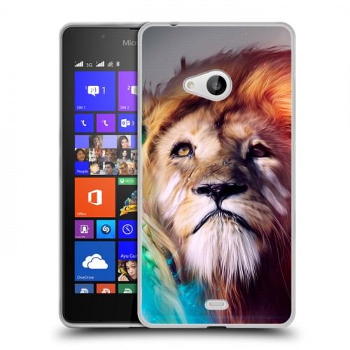 Дизайнерский пластиковый чехол для Microsoft Lumia 540 Львы