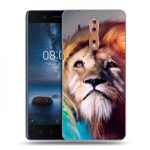 Дизайнерский пластиковый чехол для Nokia 8 Львы