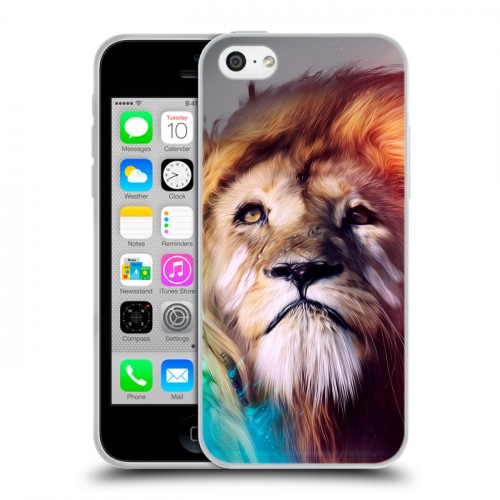 Дизайнерский пластиковый чехол для Iphone 5c Львы