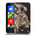 Дизайнерский пластиковый чехол для Nokia Lumia 620 Львы