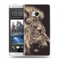 Дизайнерский пластиковый чехол для HTC One (M7) Dual SIM Львы