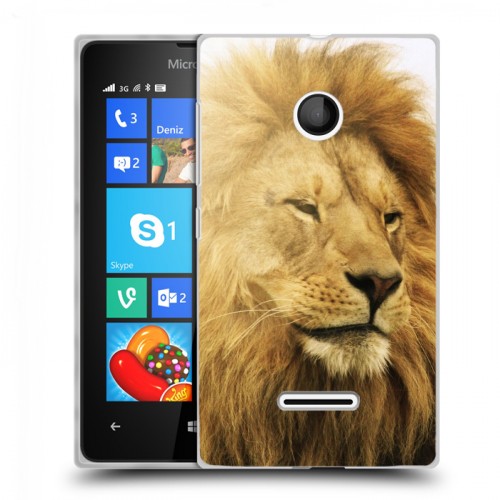 Дизайнерский пластиковый чехол для Microsoft Lumia 435 Львы