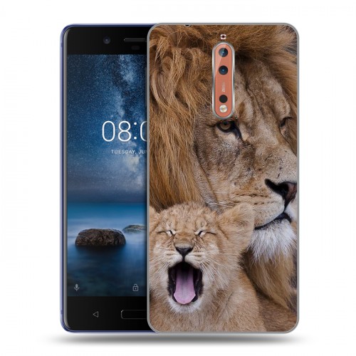 Дизайнерский пластиковый чехол для Nokia 8 Львы