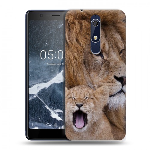 Дизайнерский пластиковый чехол для Nokia 5.1 Львы