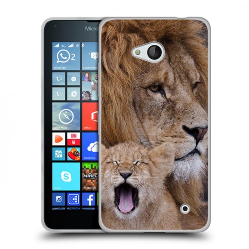 Дизайнерский пластиковый чехол для Microsoft Lumia 640 Львы