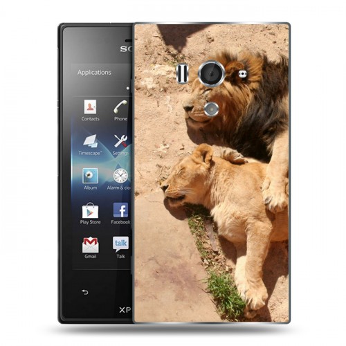 Дизайнерский пластиковый чехол для Sony Xperia acro S Львы