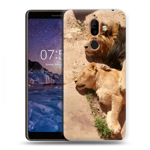 Дизайнерский пластиковый чехол для Nokia 7 Plus Львы