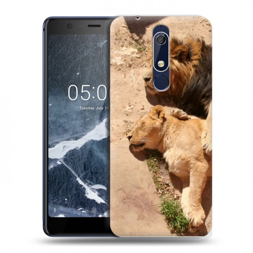 Дизайнерский пластиковый чехол для Nokia 5.1 Львы